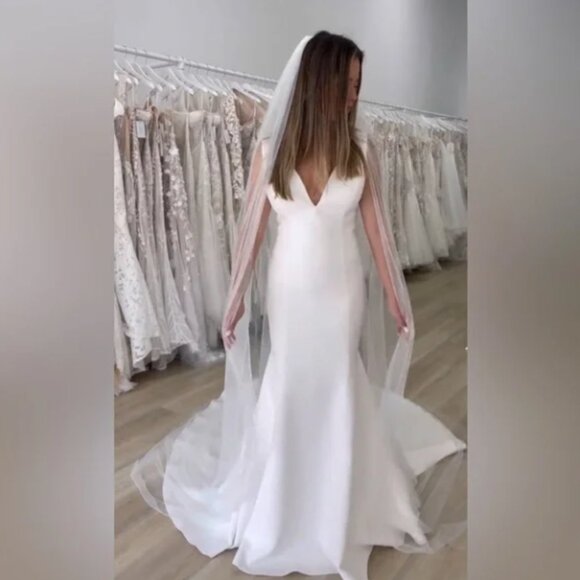 Plain Cathedral Wedding Veil - Picture 2 of 5